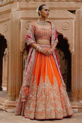 Sheetal Batra Nagma Embroidered Raw Silk Lehenga Set