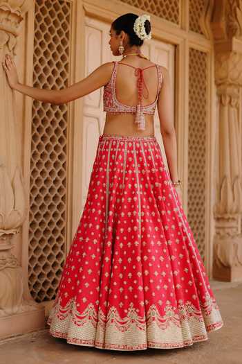 Sheetal Batra Noorbano Embroidered Raw Silk Lehenga Set 
