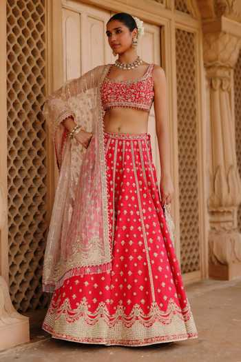 Sheetal Batra Noorbano Embroidered Raw Silk Lehenga Set 