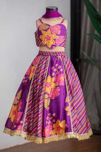 Lil Angels Purple Heart Lehenga Set