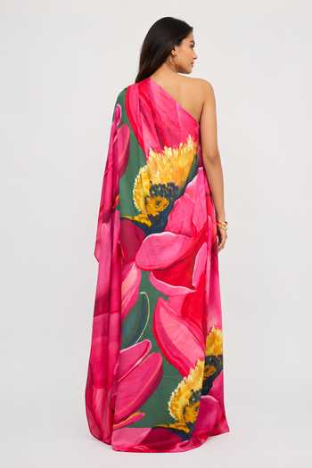 Poppi One Shoulder Printed Kaftan 