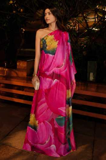 Poppi One Shoulder Printed Kaftan 
