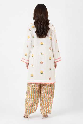 Poppi Floral Print Kurta & Farshi Salwar Set 