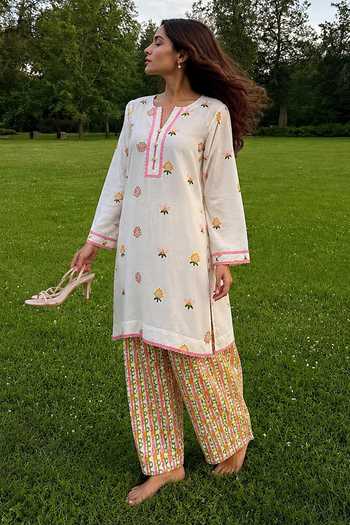 Poppi Floral Print Kurta & Farshi Salwar Set 