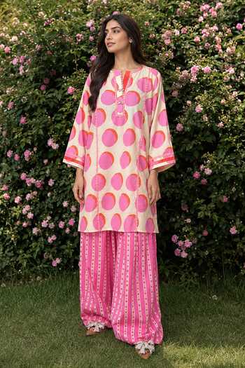 Poppi Floral Print Kurta & Farshi Salwar Set 