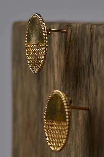 The Slow Studio Gold Plated Luna Stud Earrings Online at Aza Fashions The Slow Studio_Gold Plated Luna Stud Earrings _Online_at_Aza_Fashions