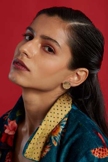 Buy The Slow Studio Gold Plated Luna Stud Earrings Online at Aza Fashions Buy_The Slow Studio_Gold Plated Luna Stud Earrings _Online_at_Aza_Fashions
