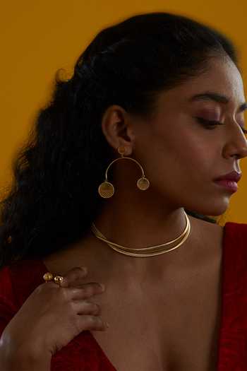 The Slow Studio Gold Plated Balance Embellished Earrings Online at Aza Fashions The Slow Studio_Gold Plated Balance Embellished Earrings _Online_at_Aza_Fashions