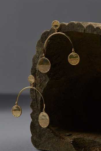 Buy The Slow Studio Gold Plated Balance Embellished Earrings Online at Aza Fashions Buy_The Slow Studio_Gold Plated Balance Embellished Earrings _Online_at_Aza_Fashions