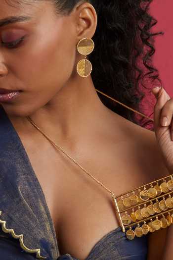 Shop The Slow Studio Gold Plated Eclipse Embellished Earrings Online at Aza Fashions Shop_The Slow Studio_Gold Plated Eclipse Embellished Earrings _Online_at_Aza_Fashions