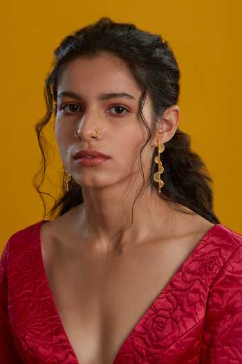 The Slow Studio Gold Plated Perspective Embellished Earrings Online at Aza Fashions The Slow Studio_Gold Plated Perspective Embellished Earrings _Online_at_Aza_Fashions