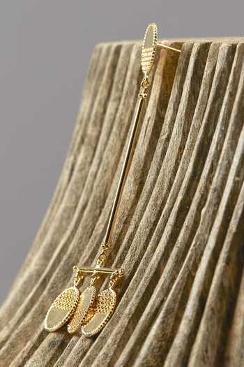 Buy The Slow Studio Gold Plated Pendulum Shaped Earrings Online at Aza Fashions Buy_The Slow Studio_Gold Plated Pendulum Shaped Earrings _Online_at_Aza_Fashions