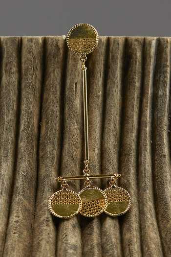 Shop The Slow Studio Gold Plated Pendulum Shaped Earrings Online at Aza Fashions Shop_The Slow Studio_Gold Plated Pendulum Shaped Earrings _Online_at_Aza_Fashions