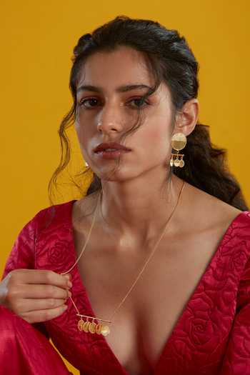 The Slow Studio Gold Plated Umbra Embellished Earrings Online at Aza Fashions The Slow Studio_Gold Plated Umbra Embellished Earrings _Online_at_Aza_Fashions