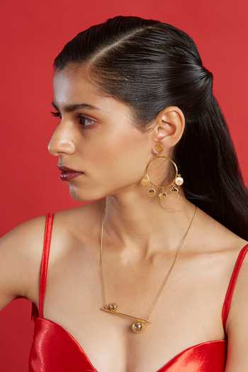 The Slow Studio Gold Plated Comet Hoop Earrings Online at Aza Fashions The Slow Studio_Gold Plated Comet Hoop Earrings _Online_at_Aza_Fashions