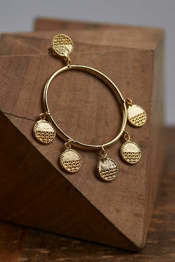 Buy The Slow Studio Gold Plated Comet Hoop Earrings Online at Aza Fashions Buy_The Slow Studio_Gold Plated Comet Hoop Earrings _Online_at_Aza_Fashions