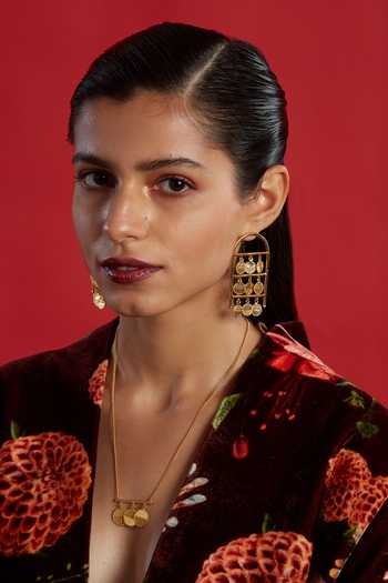 Buy The Slow Studio Gold Plated Firefly Embellished Earrings Online at Aza Fashions Buy_The Slow Studio_Gold Plated Firefly Embellished Earrings _Online_at_Aza_Fashions