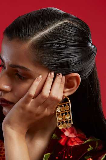The Slow Studio Gold Plated Firefly Embellished Earrings at Aza Fashions The Slow Studio_Gold Plated Firefly Embellished Earrings _at_Aza_Fashions