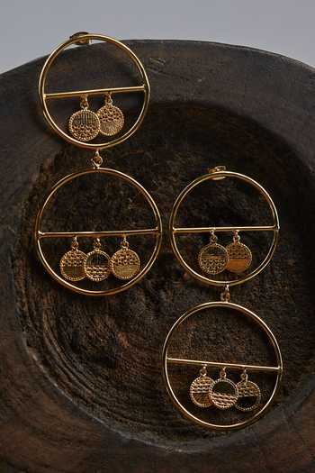 The Slow Studio Galactic Embellished Cutwork Earrings 