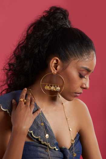 Buy The Slow Studio Gold Plated Nimbus Hoop Earrings Online at Aza Fashions Buy_The Slow Studio_Gold Plated Nimbus Hoop Earrings _Online_at_Aza_Fashions