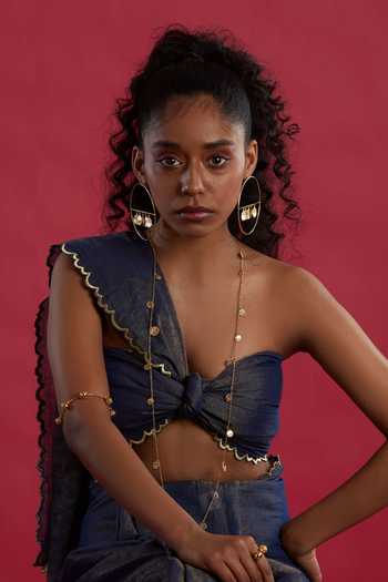 Buy The Slow Studio Gold Plated Starry Night Layered Necklace Online at Aza Fashions Buy_The Slow Studio_Gold Plated Starry Night Layered Necklace _Online_at_Aza_Fashions