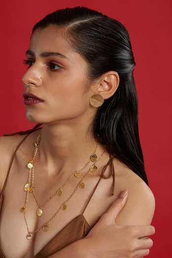Shop The Slow Studio Gold Plated Starry Night Layered Necklace Online at Aza Fashions Shop_The Slow Studio_Gold Plated Starry Night Layered Necklace _Online_at_Aza_Fashions