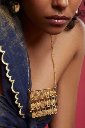 The Slow Studio Gold Plated Magnum Opus Pendant Necklace Online at Aza Fashions The Slow Studio_Gold Plated Magnum Opus Pendant Necklace _Online_at_Aza_Fashions
