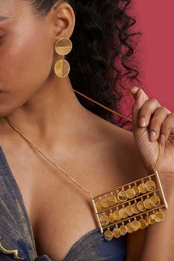 The Slow Studio Gold Plated Magnum Opus Pendant Necklace at Aza Fashions The Slow Studio_Gold Plated Magnum Opus Pendant Necklace _at_Aza_Fashions