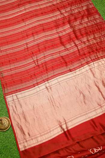 Sacred Weaves Stripe Silk Woven Saree 