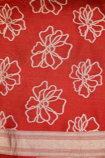 Sacred Weaves_Red Silk Stripe Woven Saree _at_Aza_Fashions