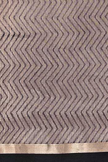 Sacred Weaves_Black Silk, Organza Checkered Woven Saree _Online_at_Aza_Fashions