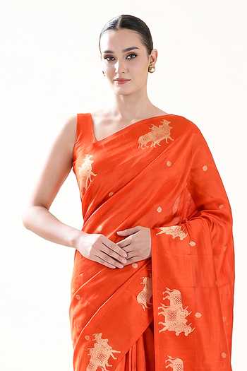 Sacred Weaves Cow Woven Saree 