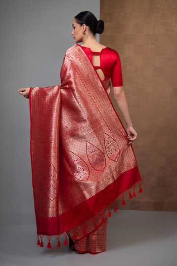 Sacred Weaves Meenakari Brocade Woven Saree 