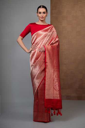 Sacred Weaves Meenakari Brocade Woven Saree 