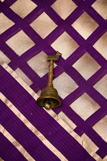 Buy_Sacred Weaves_Purple Silk, Organza Geometric Woven Saree _Online_at_Aza_Fashions