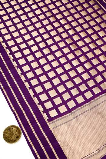 Sacred Weaves Geometric Woven Saree 