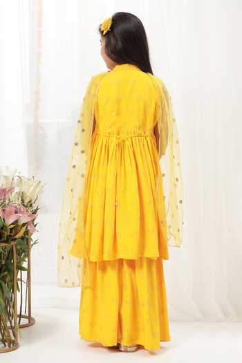 Little Bansi Embroidered Kurta Sharara Set 