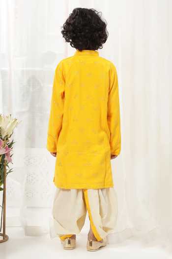 Little Bansi Embroidered Kurta & Dhoti Pant Set 