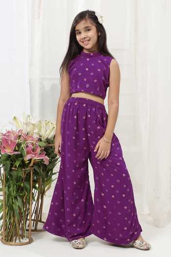 Little Bansi Embroidered Top & Palazzo Set 