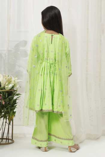 Little Bansi Embroidered Kurta Sharara Set 