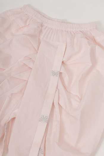 Little Bansi_Pink Cotton Embroidery Kurta And Dhoti Pant Set _Online_at_Aza_Fashions