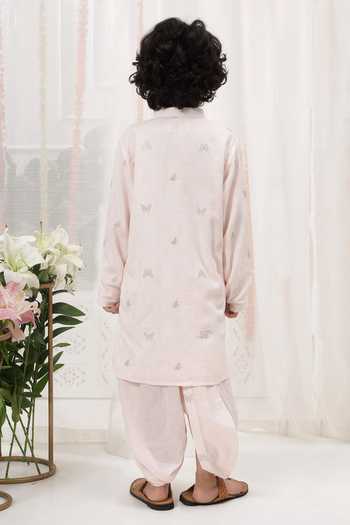 Little Bansi Embroidered Kurta & Dhoti Pant Set 