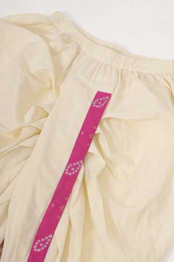 Buy_Little Bansi_Pink Cotton Embroidered Kurta And Dhoti Pant Set _Online_at_Aza_Fashions