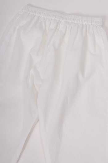 Little Bansi_Blue Cotton Embroidered Kurta And Pyjama Set _Online_at_Aza_Fashions