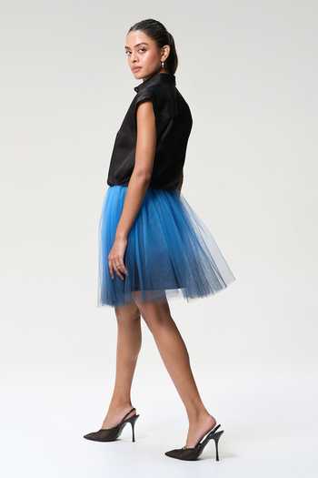 Tara And I Black & Midnight Blue Shirt Dress