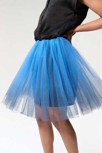 Tara And I Blue , Tulle, Satin Collared Neck, Black And Midnight Shirt Dress Online at Aza Fashions Tara And I_Blue , Tulle, Satin Collared Neck, Black And Midnight Shirt Dress _Online_at_Aza_Fashions