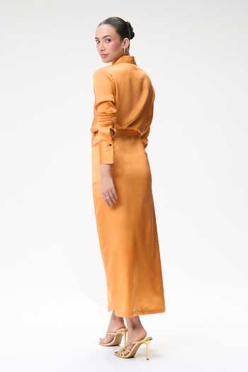 Tara And I Coral Silk Shirt