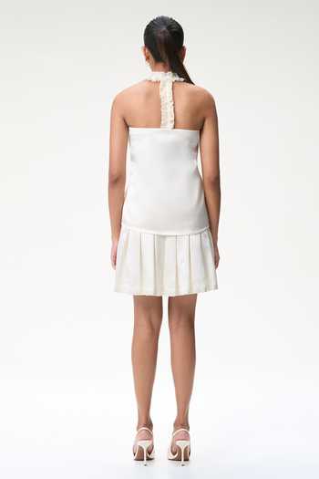 Tara And I Ivory Ruffle Neck Top
