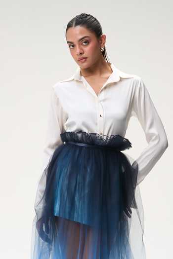 Tara And I Ivory Silk Satin Shirt