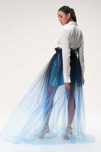 Tara And I Ivory Silk Satin Shirt